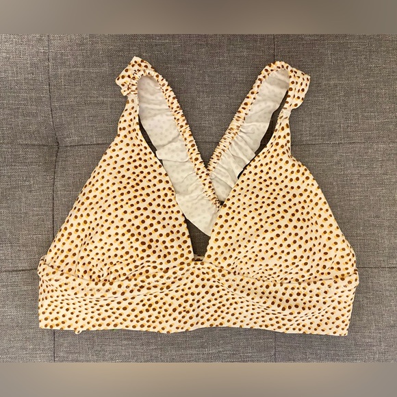 NWT Aerie Printed Ruffle Tie Longline Triangle Bikini Top - Picture 5 of 7